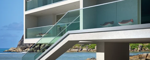 Aluminum frameless glass railings