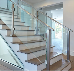 Stainless steel glass stair railings