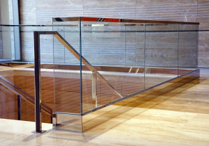 Indoor stair aluminum glass channel railing