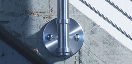 Round wall mount baluster post bracket - fascia