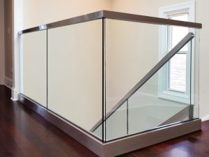 Aluminum glass railing interior