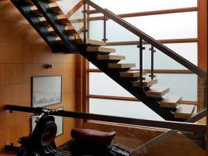 Glass stair railings