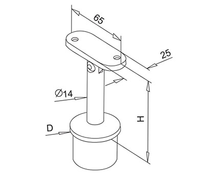Adjustable Post Mount Handrail Support – Flat