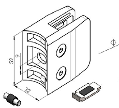 52 Square – with safety pin and plate – #41C