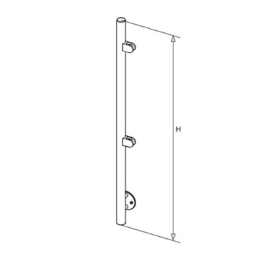 Round Tube Post – Glass(Wall Mount)