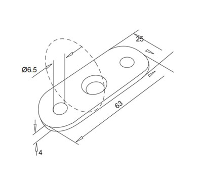Support Plate With Straight Side Hole