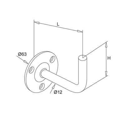 Wall Mount Handrail Bracket For Welding