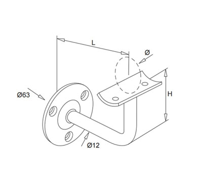 Wall Mount Handrail Bracket