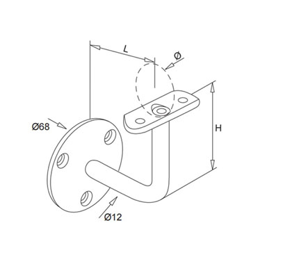 Wall Mount Handrail Bracket