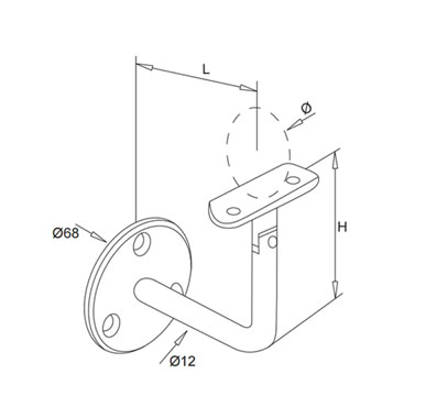 Wall Mount Handrail Bracket