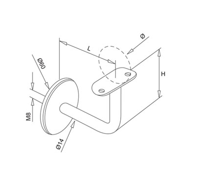 Wall Mount Handrail Bracket