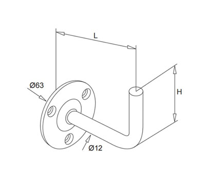 Wall Mount Handrail Bracket For Welding