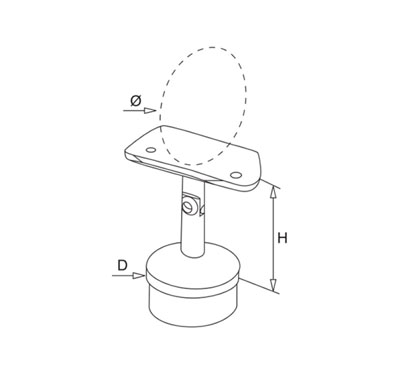 Adjustable Post Mount Handrail Support