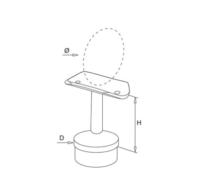 Adjustable Post Mount Handrail Support