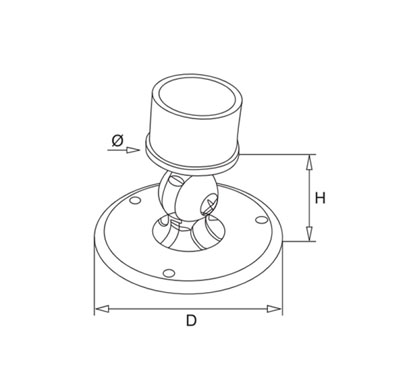 Adjustable Handrail Support Round Base internal